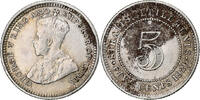 Straits Settlements 5 Cents Münze, George V, SS, Silber, KM:36 -