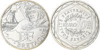 Frankreich 10 Euro Bretagne, Paris, UNZ, Silber, KM:1866 -