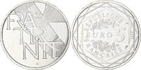 Frankreich 5 Euro Fraternité, UNZ+, Silber, Gadoury:EU647 -