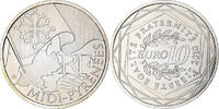 Frankreich 10 Euro Midi-Pyrénées, Paris, UNZ+, Silber, KM:1663 -