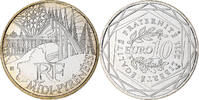 Frankreich 10 Euro Midi-Pyrénées, Paris, STGL, Silber, KM:1752 -