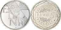 Frankreich 5 Euro Fraternité, UNZ+, Silber, Gadoury:EU647 -