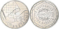 Frankreich 10 Euro Bretagne, Paris, UNZ+, Silber, KM:1648 -