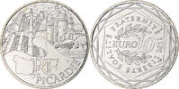 Frankreich 10 Euro Picardie, Paris, UNZ+, Silber, KM:1745 -