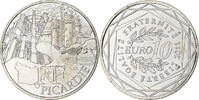 Frankreich 10 Euro Picardie, Paris, UNZ+, Silber, KM:1745 -