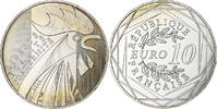 Frankreich 10 Euro Monnaie de Paris, Coq, UNZ, Silber, Gadoury:EU657 -