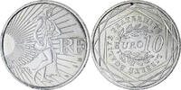 Frankreich 10 Euro Semeuse, UNZ+, Silber, KM:1580 -