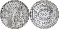 Frankreich 5 Euro Monnaie de Paris, Semeuse, UNZ, Silber, KM:1534 -