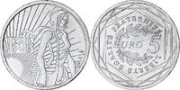 Frankreich 5 Euro Semeuse, Monnaie de Paris, UNZ+, Silber, KM:1534 -