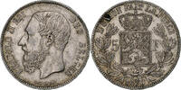 Belgien 5 Francs, 5 Frank Münze, Leopold II, Brussels, SS, Silber -