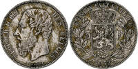 Belgien 5 Francs, 5 Frank Münze, Leopold II, SS, Silber, KM:24 -