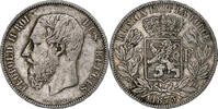 Belgien 5 Francs, 5 Frank Münze, Leopold II, S, Silber, KM:24 -