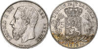 Belgien 5 Francs, 5 Frank Münze, Leopold II, SS, Silber, KM:24 -