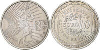 Frankreich 10 Euro Semeuse, UNZ+, Silber -