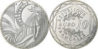 Frankreich 10 Euro Coq, Monnaie de Paris, Silber, UNZ+ -