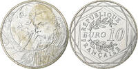 Frankreich 10 Euro Centenaire du décès d'Auguste Rodin, Silber, VZ -
