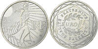 Frankreich 15 Euro Semeuse, Silber, UNZ, Gadoury:2, KM:1535 -
