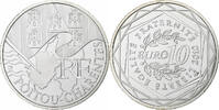 Frankreich 10 Euro Euros des régions, Poitou-Charente, Paris, Silber -