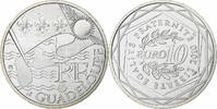 Frankreich 10 Euro Euros des régions, Guadeloupe, Paris, Silber, STGL -
