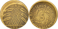 Deutschland, Weimarer Republik 5 Rentenpfennig Münze, Berlin, SS -