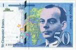 50 Francs 1992 Frankreich St Exupéry, A, Pedigree, VZ VZ
