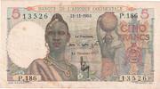 French West Africa 5 Francs 1953-11-21, SS+ -