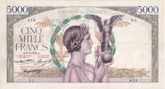 Frankreich 5000 Francs Victoire, 1934-11-08, T.1, SS+ -