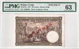 Belgisch-Kongo 10 Francs 1937 1937-09-10, Specimen, PMG UNC 63