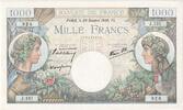 Frankreich 1000 Francs Commerce et Industrie, 1940-10-24, J.131, UNZ -
