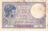 Frankreich 5 Francs Violet, 1917-12-05, C.31, VZ -