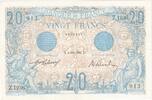 Frankreich 20 Francs Bleu, 1912-06-04, Z.1936, VZ+ -