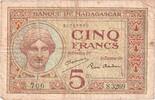 Madagascar 5 Francs 1937-1947 ND(1937-1947), S S 30,95 EUR  zzgl. 4,95 EUR Versand