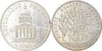 Frankreich 100 Francs Münze, Panthéon, Paris, VZ, Silber, KM:951.1 -