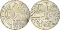 Bundesrepublik Deutschland 10 Mark Münze, Hamburg, SS, Silber, KM:133 -