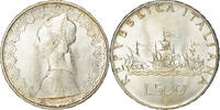 Italien 500 Lire Münze, Rome, UNZ, Silber, KM:98 -