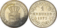 Deutsch Staaten Kreuzer Münze, WURTTEMBERG, Karl I, VZ+, Silber, KM:612 -