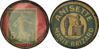 Frankreich 5 Centimes Münze, Anisette, Marie Brizard, Timbre-Monnaie, SS -