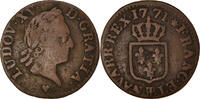 Frankreich Liard Münze, Louis XV, Liard à la vieille tête -