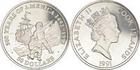 Cookinseln 50 Dollars Münze, Elizabeth II, Franklin Mint, STGL, Silber -