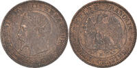 Frankreich 2 Centimes Münze, Napoleon III, Napoléon III, Marseille -
