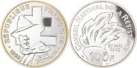 Frankreich 100 Francs Münze, Jean Moulin, Libération, BE, STGL -