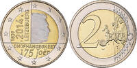 Luxemburg 2 Euro 175 Joer, Utrecht, Iridescent, UNZ, Bi-Metallic, KM:New -