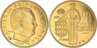 Monaco 20 Centimes Münze, ESSAI, UNZ+, Cupro-Aluminium, KM:E46 -