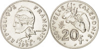 Neukaledonien 20 Francs Münze, Paris, STGL, Nickel, KM:12 -
