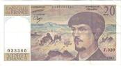Frankreich 20 Francs Debussy, F.020, VZ, Fayette:F66.08A20, KM:151b -