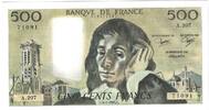 Frankreich 500 Francs Pascal, A.207, UNZ-, Fayette:71.31, KM:156e -