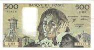 Frankreich 500 Francs Pascal, Z.333, VZ, Fayette:71.46, KM:156h -