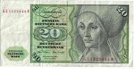 Bundesrepublik Deutschland 20 Deutsche Mark Geldschein, 1970-01-02 -