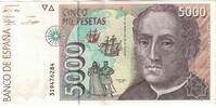 Spanien 5000 Pesetas Geldschein, 1992-10-12, KM:165, UNZ- -
