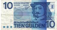 Niederlande 10 Gulden Geldschein, KM:91b, S -